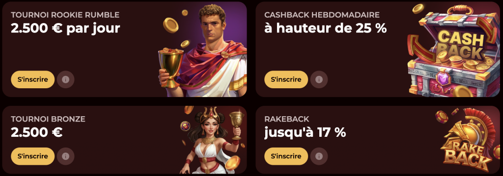 Bonus et Promotions Roman Casino