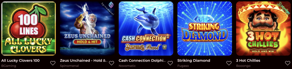 Une sélection variée de jeux sur Roman Casino